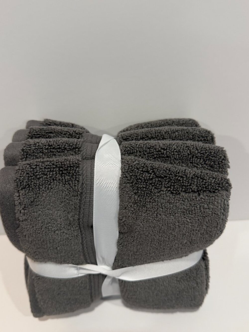 Brooks Brothers Washcloths Set of 4 Charcoal Gray Zero Twist Solucell 13x13" NWT - Picture 6 of 12